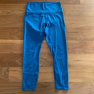 Lululemon blue wonder under high rise luxtreme tights legging 25 size 8